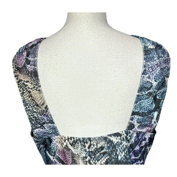 New Monif C Swimsuit w/Cover Up Plus Size 1X Havana Bandage Purple Snake Print - Picture 8 of 16